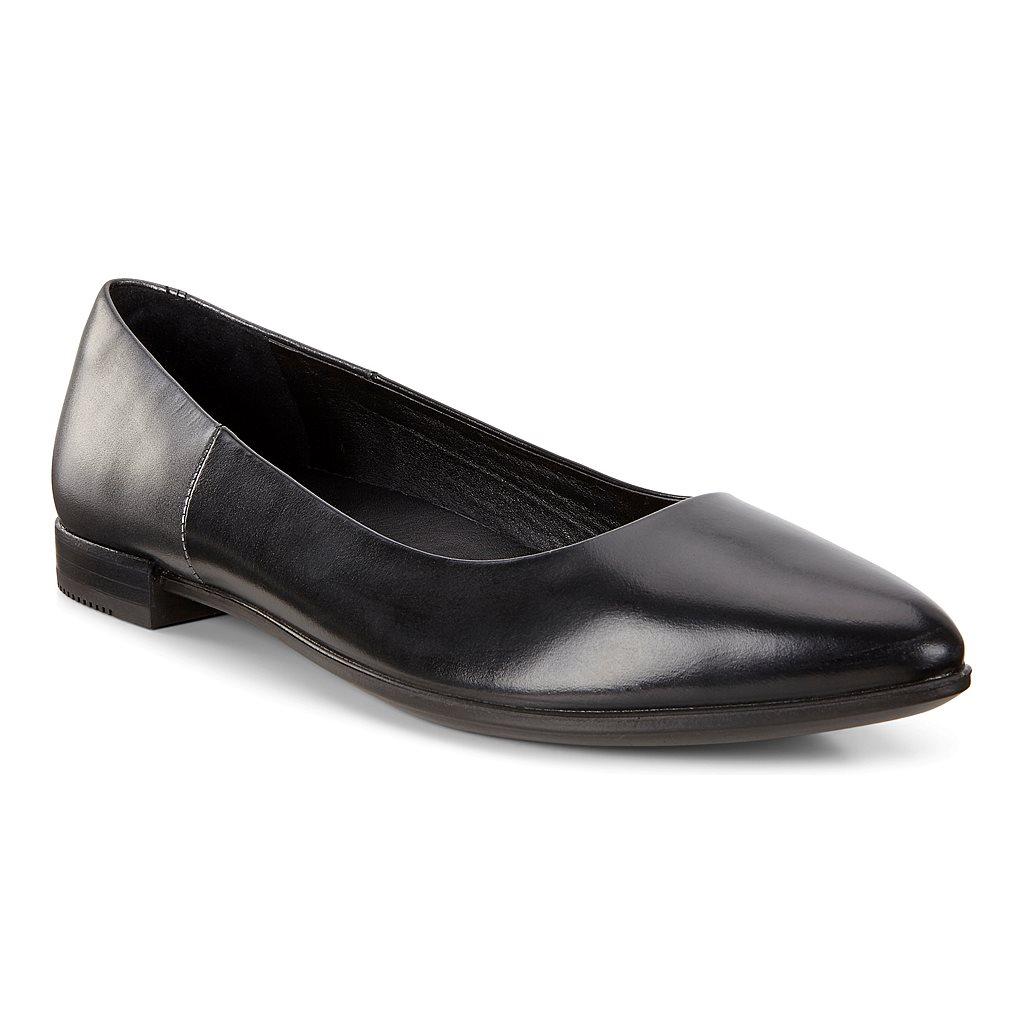 Ecco Shape Pointy Womens Ballet Flats In Black Online - India LSR-628791